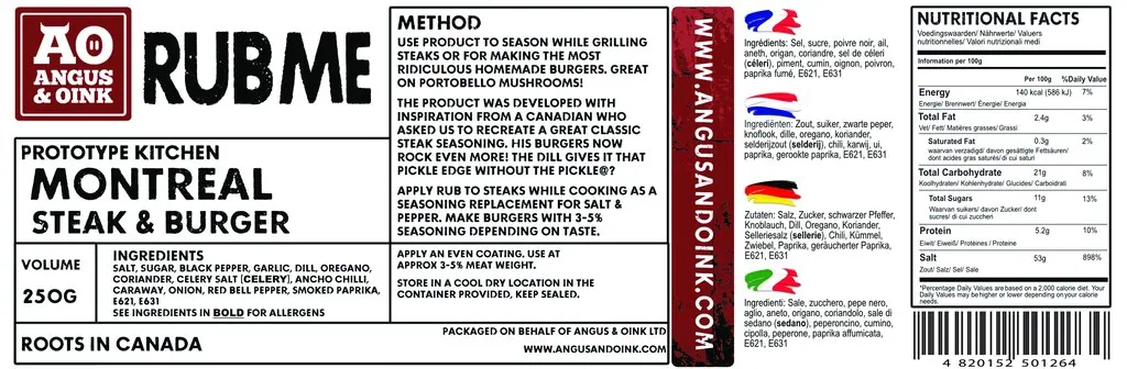 angus and oink montreal steak ingredienten